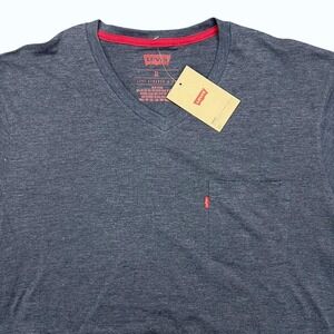 NEW Levi's Mens XL V-Neck Pocket T-Shirt Blue Heather Short Sleeve
